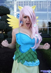 Size: 1437x2048 | Tagged: safe, artist:lisa-lou-who, fluttershy, human, 2013, clothes, cosplay, dress, flutterrage, gala dress, irl, irl human, katsucon, photo, solo