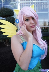 Size: 1404x2048 | Tagged: safe, artist:lisa-lou-who, fluttershy, human, clothes, cosplay, dress, gala dress, irl, irl human, katsucon, photo, solo