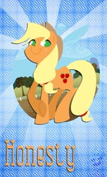 Size: 400x659 | Tagged: safe, artist:bunnimation, applejack, earth pony, pony, crossed hooves, female, mare, solo