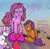 Size: 500x494 | Tagged: safe, artist:hi-jinx, apple bloom, pinkie pie, scootaloo, sweetie belle, earth pony, pony, cutie mark crusaders, dialogue, rock