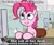 Size: 650x550 | Tagged: safe, artist:flavinbagel, pinkie pie, earth pony, pony, caption, image macro, office pinkie, solo, the stanley parable