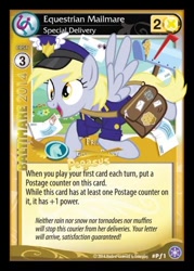 Size: 360x503 | Tagged: safe, derpy hooves, pegasus, pony, ccg, enterplay, female, mailmare, mailpony, mare, solo