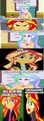 Size: 896x2440 | Tagged: safe, princess celestia, principal celestia, sunset shimmer, equestria girls, celestia's office, kevin hart, screencap comic, vulgar, wrong aspect ratio