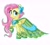 Size: 2700x2455 | Tagged: safe, artist:vird-gi, fluttershy, pegasus, pony, clothes, dress, gala dress, solo