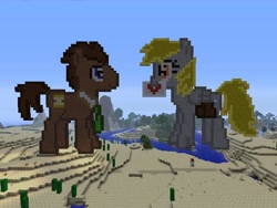 Size: 640x480 | Tagged: safe, derpy hooves, doctor whooves, pegasus, pony, female, mare, minecraft, minecraft pixel art, pixel art