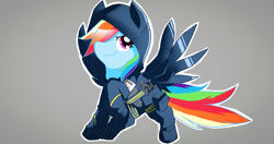 Size: 4096x2160 | Tagged: safe, artist:theprince, derpibooru import, rainbow dash, pegasus, pony, chinese, clothes, female, hibana, hoodie, japanese, looking at you, mare, rainbow six siege, simple background, solo