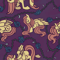 Size: 500x500 | Tagged: safe, artist:weepysheep, fluttershy, pegasus, pony, flower, rose, tiled background