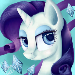 Size: 894x894 | Tagged: safe, artist:lucydubstepmands, rarity, pony, unicorn, bust, portrait, solo