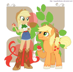 Size: 3872x3816 | Tagged: safe, artist:jaquelindreamz, applejack, applejack (male), equestria girls, apple, eating, food, human ponidox, rule 63, self ponidox