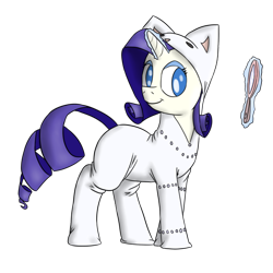 Size: 600x600 | Tagged: safe, artist:timsplosion, opalescence, rarity, pony, unicorn, animal costume, cat costume, catchlights, clothes, costume, cute, kigurumi, mirror, no pupils, simple background, solo, transparent background