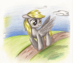 Size: 1559x1348 | Tagged: safe, artist:markk-n-viacka, derpy hooves, pegasus, pony, female, mare, solo, traditional art