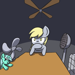 Size: 2000x2000 | Tagged: safe, artist:manicpanda, derpy hooves, pegasus, pony, fan, female, lyra plushie, mare