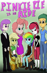 Size: 3300x5100 | Tagged: safe, artist:firemuffin, derpibooru import, applejack, pinkie pie, rainbow dash, oc, oc:jerry, equestria girls, color, colored sketch, cover, cover art, disabled, physical disability, wheelchair