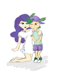 Size: 2480x3028 | Tagged: safe, artist:azalais, rarity, spike, human, converse, humanized, shoes