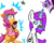 Size: 640x512 | Tagged: safe, artist:jake heritagu, scootaloo, starlight glimmer, oc, oc:lightning blitz, pegasus, pony, unicorn, comic:ask motherly scootaloo, baby, baby pony, cloak, clothes, colt, cup, female, food, hairpin, holding a pony, male, mistletoe, mistletoe meme, mother and child, mother and son, motherly scootaloo, offspring, older, older scootaloo, parent and child, parent:rain catcher, parent:scootaloo, parents:catcherloo, simple background, sweatshirt, tea, teacup, white background