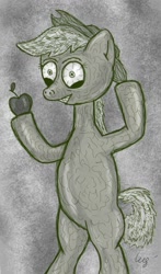 Size: 752x1280 | Tagged: safe, artist:wolver87, applejack, earth pony, pony, apple, bipedal, obligatory apple, solo