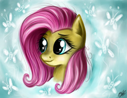 Size: 1024x788 | Tagged: safe, artist:b---k, fluttershy, pegasus, pony, bust, portrait, solo