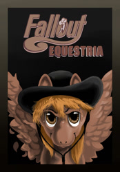 Size: 746x1070 | Tagged: dead source, safe, artist:gasmaskfox, oc, oc only, oc:calamity, pegasus, pony, fallout equestria, fanfic, fanfic art, hat, male, solo, stallion, wings