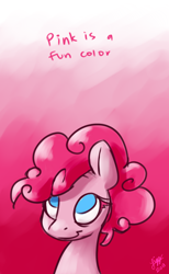 Size: 1092x1770 | Tagged: safe, artist:lizzyoli-ravioli, pinkie pie, earth pony, pony, female, mare, pink coat, pink mane, solo, truth