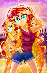 Size: 776x1199 | Tagged: safe, artist:sophillia, sunset shimmer, pony, unicorn, equestria girls, clothes, cute, human ponidox, self ponidox