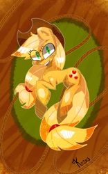 Size: 2328x3729 | Tagged: safe, artist:kaliptro, applejack, earth pony, pony, female, mare, rope, solo