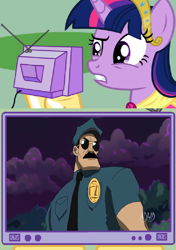 Size: 878x1248 | Tagged: safe, derpibooru import, twilight sparkle, twilight sparkle (alicorn), alicorn, pony, axe cop, exploitable meme, female, mare, tv meme