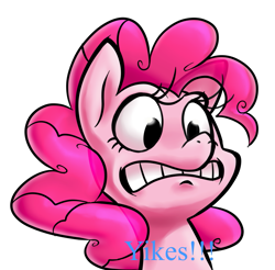 Size: 937x923 | Tagged: safe, edit, pinkie pie, earth pony, pony, female, mare, pink coat, pink mane, reaction image, solo