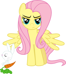 Size: 5164x5813 | Tagged: safe, artist:abydos91, angel bunny, fluttershy, pegasus, pony, absurd resolution, female, mare