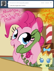 Size: 645x850 | Tagged: safe, artist:zggam, pinkie pie, pumpkin cake, earth pony, pony, big pink loser, phone, ponyville replies, spongebob squarepants, telephone