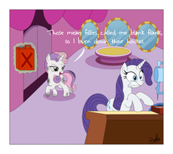 Size: 4500x4000 | Tagged: source needed, safe, artist:drakxs, edit, rarity, sweetie belle, pony, unicorn, cute, gasoline, grimcute, implied arson, jerry can, shocked