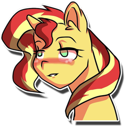 Size: 512x512 | Tagged: safe, artist:kenishra, sunset shimmer, pony, unicorn, female, flirty, simple background, solo, transparent background