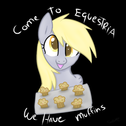 Size: 1000x1000 | Tagged: safe, artist:cupcaken, derpy hooves, pegasus, pony, female, mare, muffin, solo