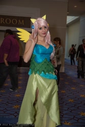 Size: 1365x2048 | Tagged: safe, artist:lisa-lou-who, fluttershy, human, 2013, clothes, cosplay, dress, gala dress, irl, irl human, katsucon, photo, solo