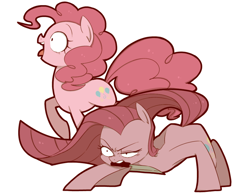 Size: 896x694 | Tagged: safe, artist:umeguru, pinkie pie, earth pony, pony, duality, knife, pinkamena diane pie