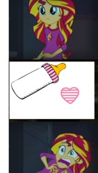 Size: 360x640 | Tagged: safe, sunset shimmer, equestria girls, baby bottle, bad cropping, exploitable meme, meme, solo, sunset screamer