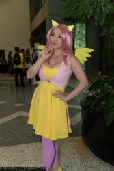 Size: 1365x2048 | Tagged: safe, artist:yayacosplay, fluttershy, human, cleavage, convention, cosplay, fanimecon, female, irl, irl human, photo, solo