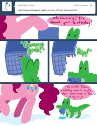 Size: 500x647 | Tagged: safe, artist:steveholt, gummy, pinkie pie, earth pony, pony, calendar, pinkie pie answers, tumblr