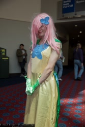 Size: 1365x2048 | Tagged: artist needed, safe, fluttershy, human, clothes, convention, cosplay, crossdressing, crossplay, dress, gala dress, gloves, irl, irl human, it's a trap, photo, wizard world portland