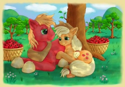 Size: 1280x885 | Tagged: safe, artist:ratwhiskers, applejack, big macintosh, earth pony, pony, male, stallion