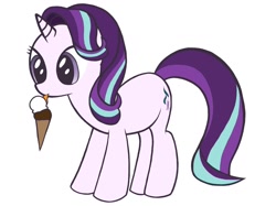 Size: 1200x899 | Tagged: safe, artist:lemonspark, starlight glimmer, pony, unicorn, food, ice cream, licking, solo, tongue out