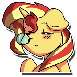 Size: 512x512 | Tagged: safe, artist:kenishra, sunset shimmer, pony, unicorn, eyes closed, female, simple background, sleepy, solo, transparent background