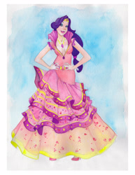 Size: 2550x3300 | Tagged: safe, artist:genkigoth, rarity, human, clothes, dress, gala dress, humanized, solo, traditional art