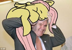 Size: 468x327 | Tagged: safe, edit, fluttershy, human, irl, irl human, newt gingrich, photo