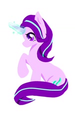 Size: 720x1196 | Tagged: safe, artist:papercat3953, starlight glimmer, pony, unicorn, glowing horn, sitting, solo