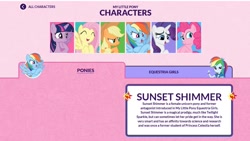 Size: 1415x796 | Tagged: safe, derpibooru import, screencap, applejack, fluttershy, pinkie pie, rainbow dash, rarity, sunset shimmer, twilight sparkle, pony, equestria girls, description, hasbro, possible error, slowpoke, wat