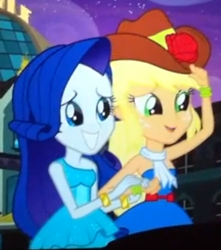 Size: 400x452 | Tagged: safe, applejack, rarity, equestria girls, equestria girls (movie), female, lesbian, rarijack, shipping