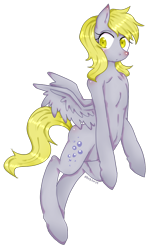 Size: 488x800 | Tagged: safe, artist:divided-s, derpy hooves, pegasus, pony, belly button, female, mare, pixiv, solo