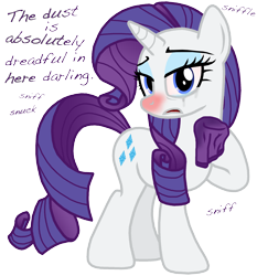 Size: 2000x2150 | Tagged: safe, artist:masterxtreme, rarity, pony, unicorn, allergies, crying, cute, dialogue, dust, fetish, handkerchief, lidded eyes, looking at you, makeup, open mouth, raised hoof, red nosed, running makeup, sick, simple background, sneezing, sneezing fetish, sniffing, solo, tissue, transparent background, vulnerable