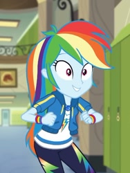 Size: 367x487 | Tagged: safe, derpibooru import, screencap, rainbow dash, best trends forever, best trends forever: rainbow dash, better together, equestria girls, cropped, cute, dashabetes, geode of super speed, magical geodes