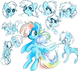 Size: 5000x5000 | Tagged: safe, artist:pinkablue, derpibooru import, rainbow dash, pegasus, pony, absurd resolution, blushing, bust, expressions, feather, female, flying, mare, mouth hold, simple background, white background